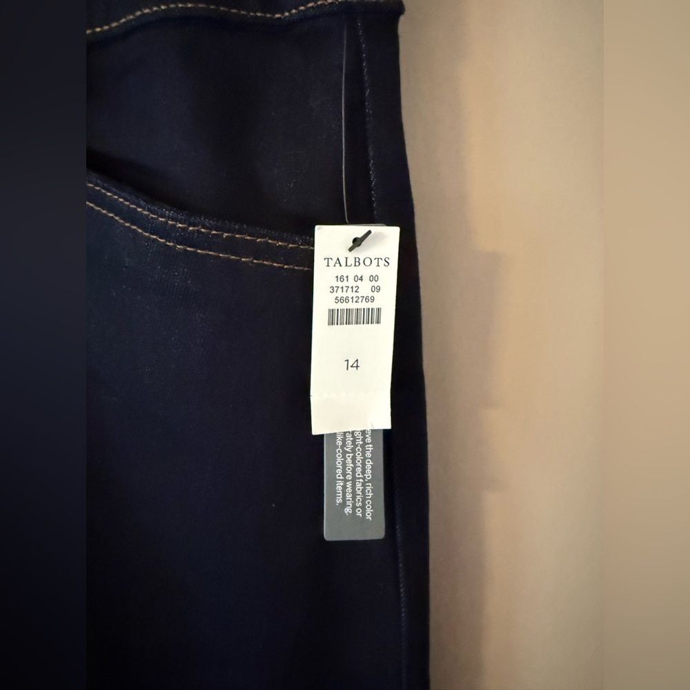 Talbots ultra wide leg denim trousers jeans Dakota wash size 14 nwt - Picture 5 of 7